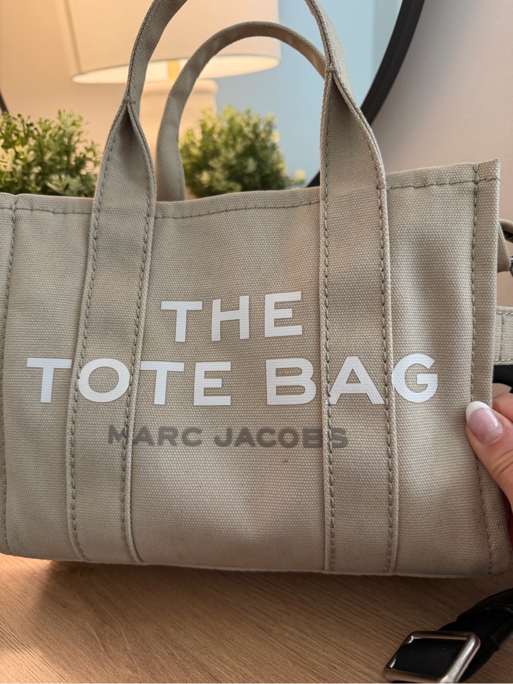 Marc Jacobs Beige Canvas Mini Tote with Black Strap - Picture 3 of 13